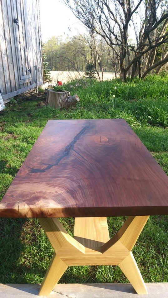Modern Walnut and Ash Coffee Table