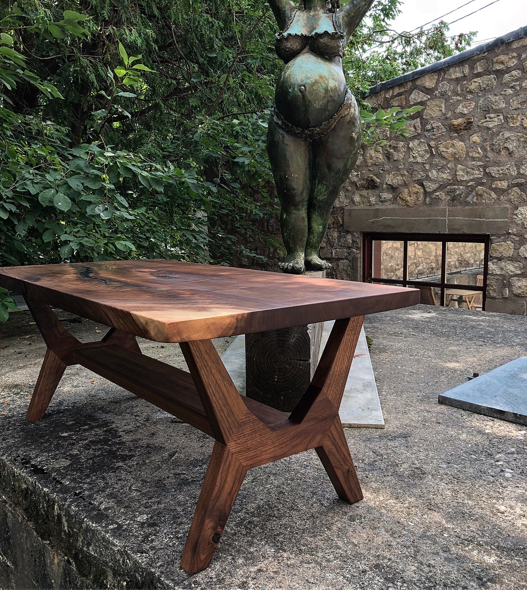 Modern Black Walnut Coffee Table - Wood Slabs