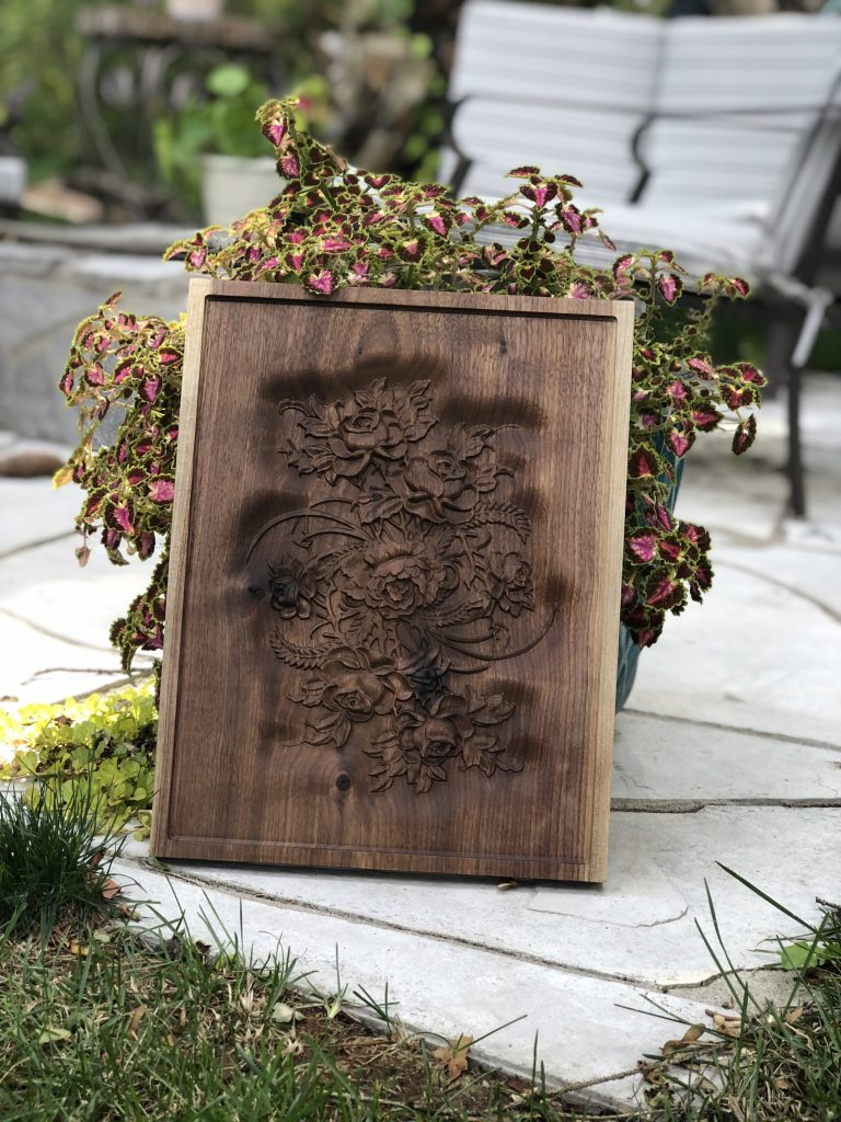 Rose Wood Carving Walnut