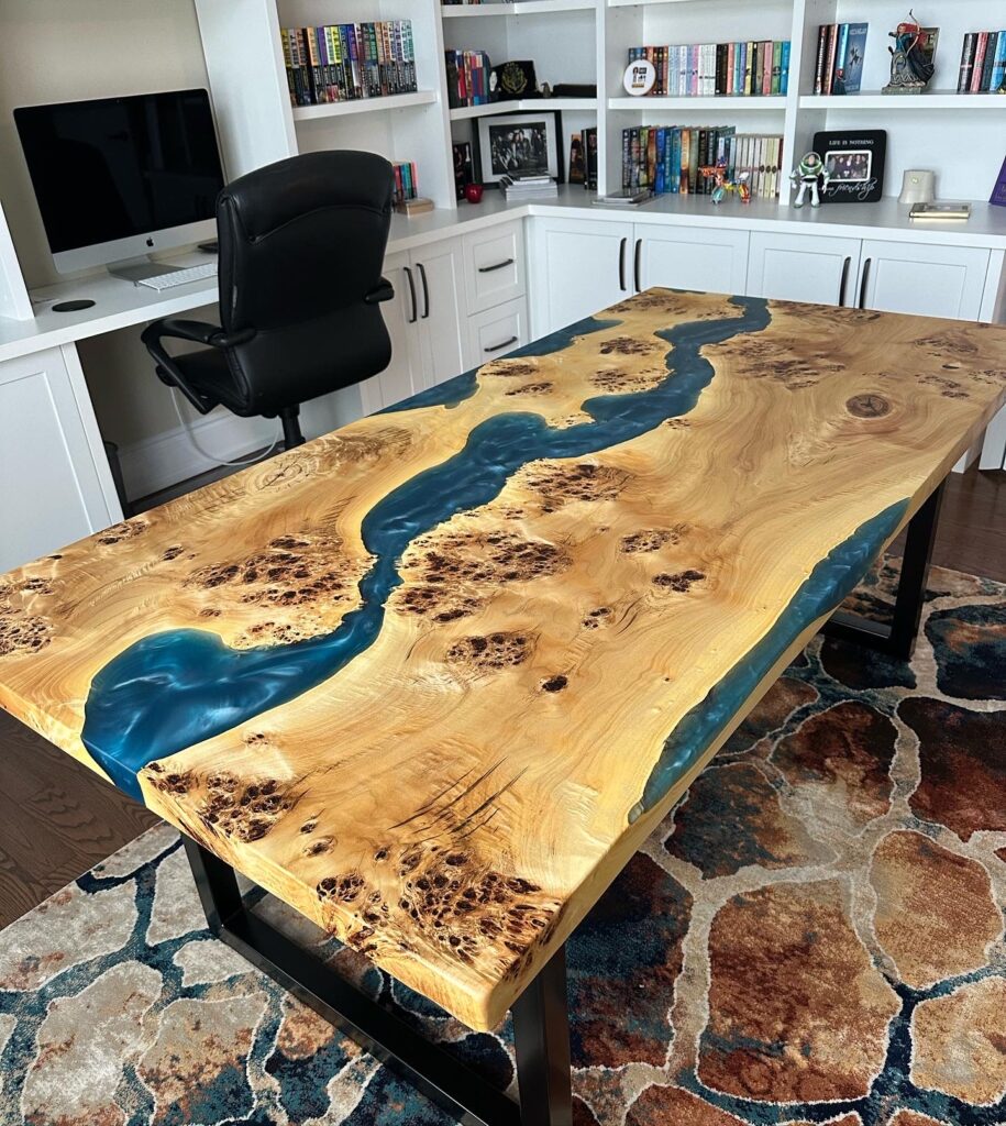 Mappa burl epoxy river table