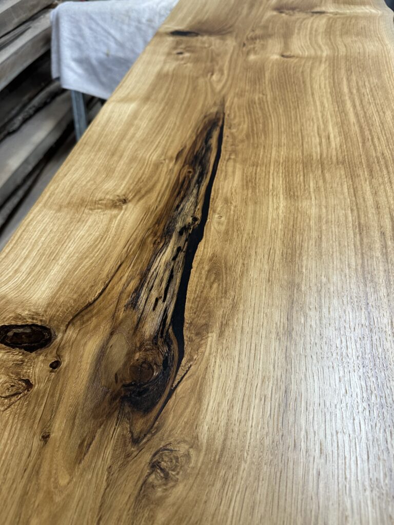 Live edge white oak bar top