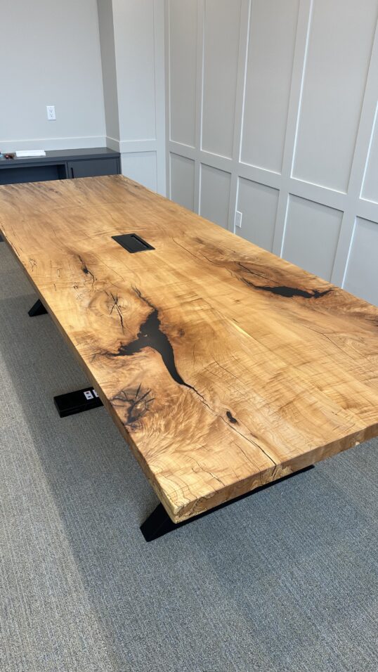 Square cut sugar maple conference table