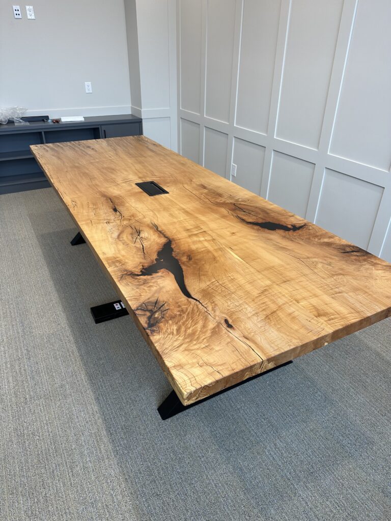 Square cut sugar maple conference table