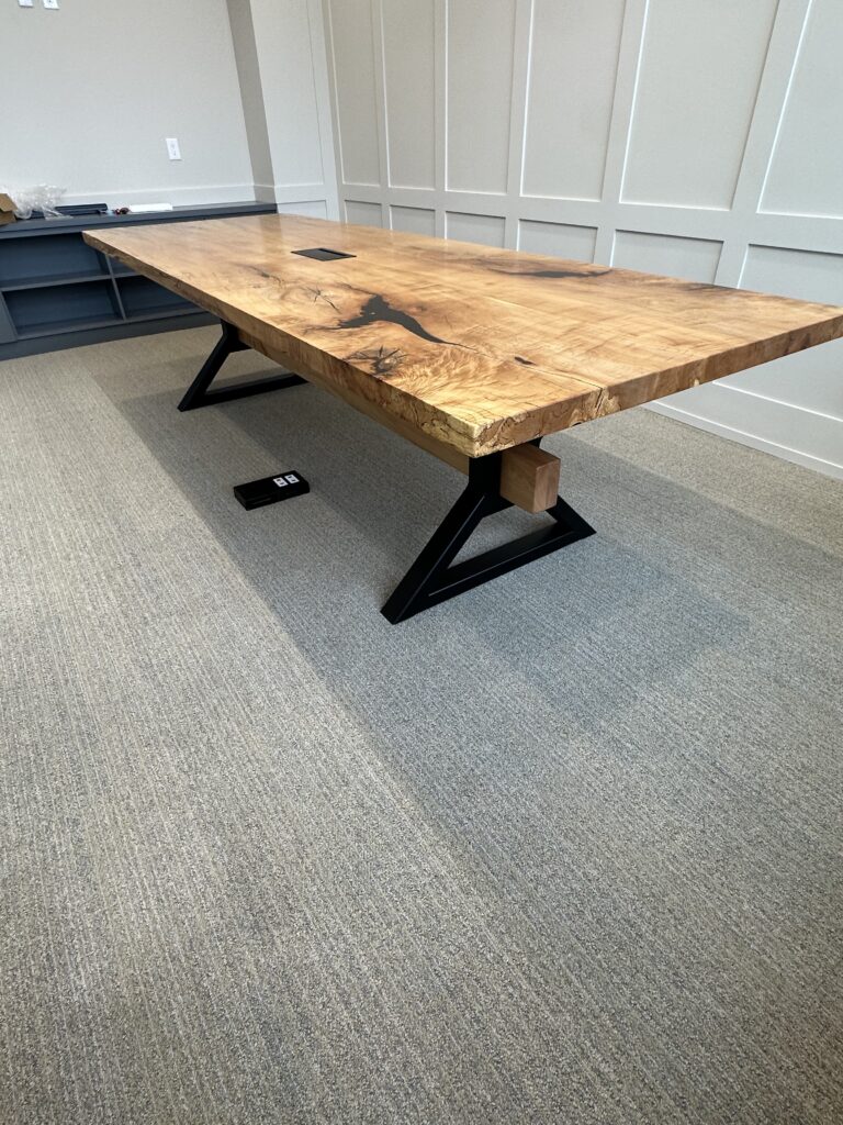 Square cut sugar maple conference table
