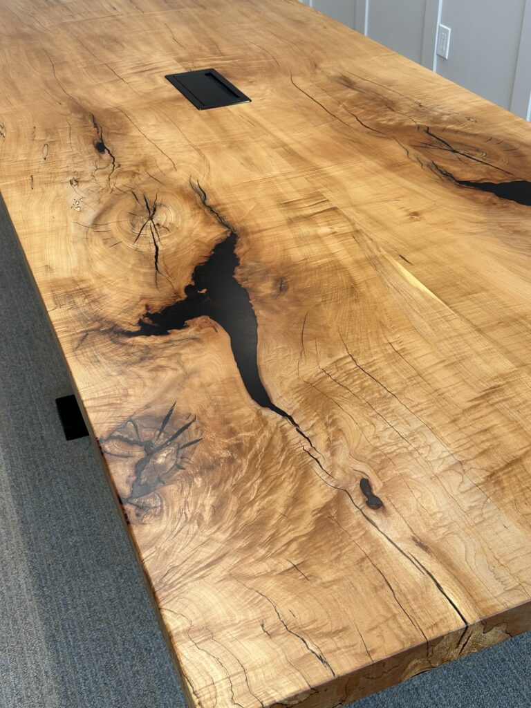 Square cut sugar maple conference table