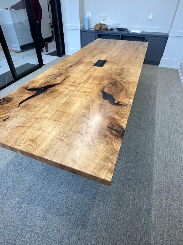 Square cut sugar maple conference table