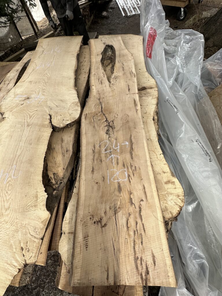 Live Edge Hickory slab with hole